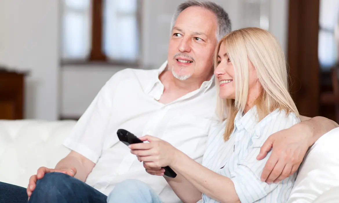 Couple is enjoying by watching TV 3