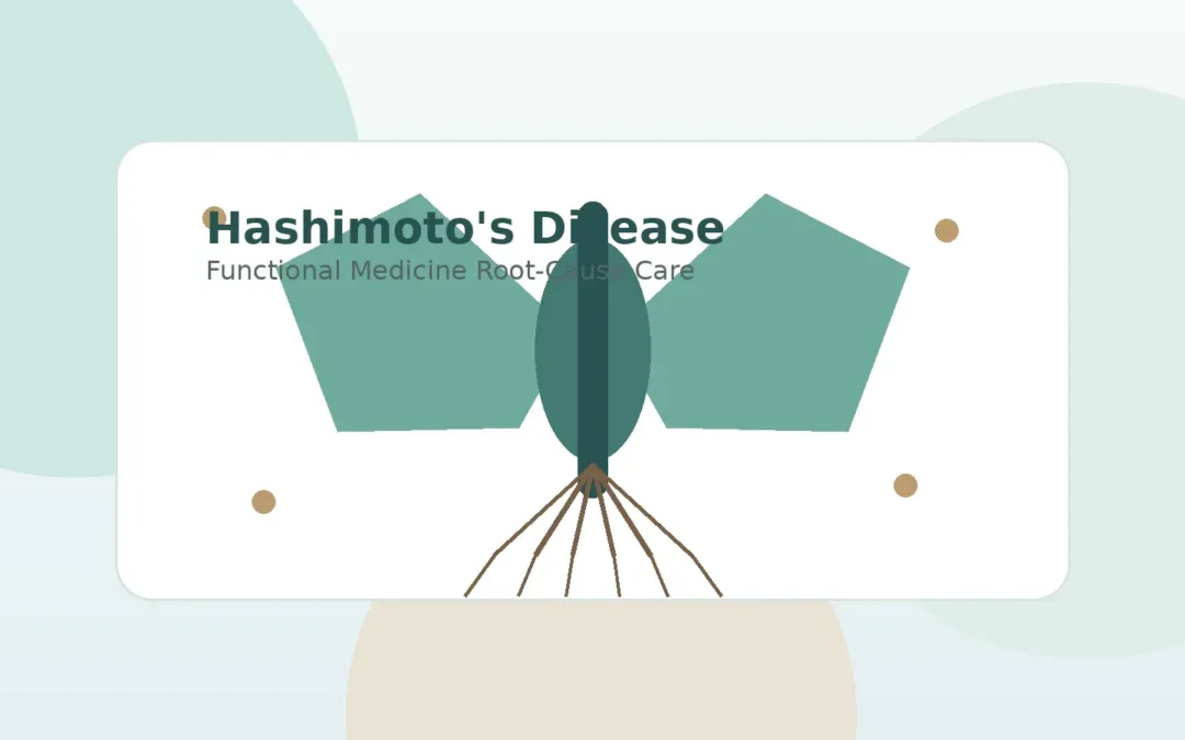 Hashimoto's disease functional medicine root-cause thyroid care illustration