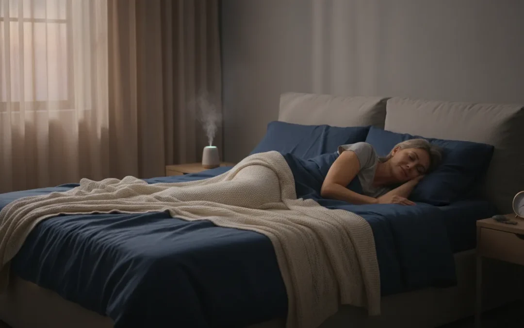 Woman resting peacefully to support sleep and hormone balance